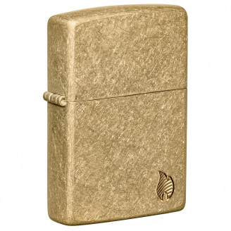 Зажигалка бензиновая Zippo Armor Tumbled Brass Series Flame 5,6х3,8х1,3 см Золотистый (46398)
