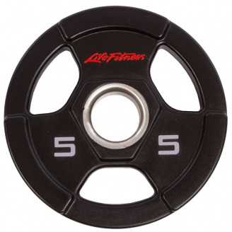 Блины диски полиуретановые LIFE FITNESS SC-80154-5 5кг Черный