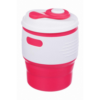 Складной силиконовый стакан с крышкой Tonna Barrel RASPBERRY