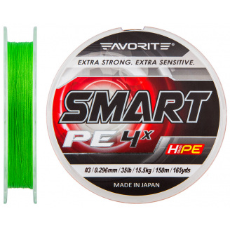 Шнур Favorite Smart PE 4x 150м #3.0/0.296мм 15.5кг Зеленый (1013-1693.10.30)