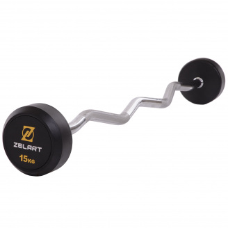 Штанга изогнутая Zelart TA-2687-15 15кг Черный