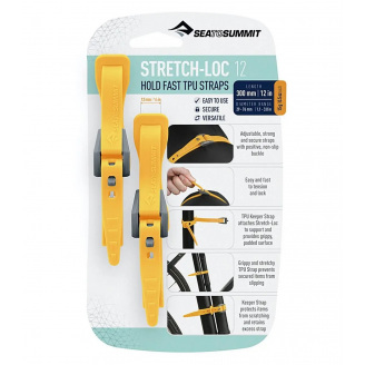 Набор стяжек Sea To Summit Stretch-loc 12 12mm*300mm 2 Pack Yellow (1033-STS ASLSTRP12X300YW)