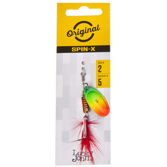 Блесна вращающаяся с бородкой LJ SPIN X ROUND 02 весом 5 г (цв.FT)