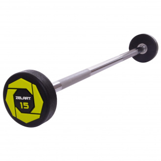 Штанга прямая Zelart TA-2689-15 15кг Зеленый-черный