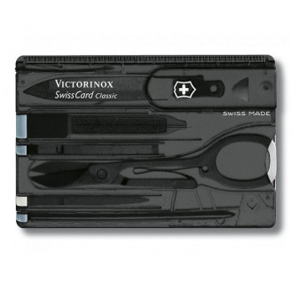 Нож Victorinox Swisscard Transparent Black блистер (1049-Vx07133.T3B1)
