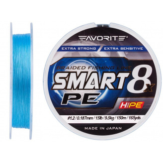 Шнур Favorite Smart PE 8x 150м #1.2/0.187mm 15lb/9.5kg (1013-1693.10.74)