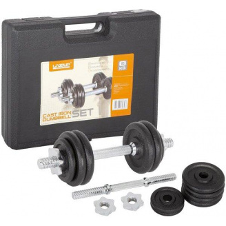 Набор гантелей в кейсе пара LiveUP DUMBBELL SET черный LS2322B-15KGS