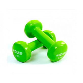 Гантели для фитнеса с виниловым покрытием Zelart Beauty TA-5225-3 Green (SKL0346)
