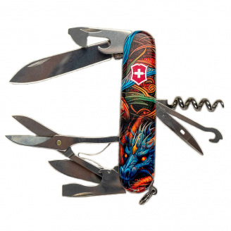 Складной нож Victorinox Climber Zodiac Сапфировый дракон 91 мм 14 функций (1.3703.Z3260p)