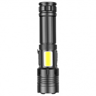 Фонарь ручной Quantum QM-FL1035 Perfect 5W LED zoom + 3W COB с Type-C с функцией Power Bank, Li-ion 18650/2600 mAh