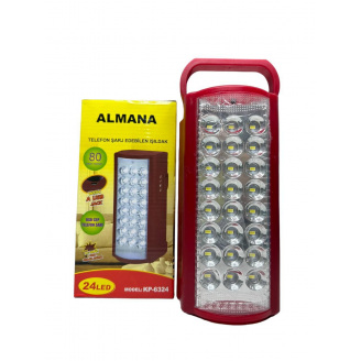 Мощный ручной прожектор аккумуляторе Almana KP-6324 24 LED с павербанком Красный (1937277087)