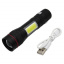 Фонарь ручной встроенный аккумулятор X-Balog BL-520-T6 ХРЕ + COB mircoUSB zoom Черный Николаев
