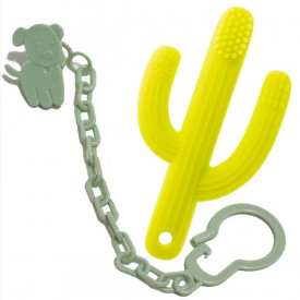 Прорезыватель для зубов 2Life Какстус Желтый с держателем Собачка (vol-10321)