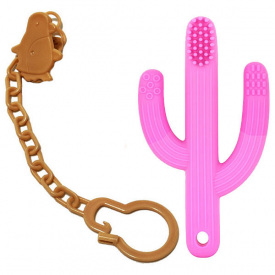 Прорезыватель для зубов 2Life Какстус Розовый с держателем Попугай (vol-10344)