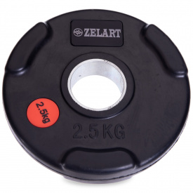 Блины (диски) обрезиненные Zelart TA-5160-2_5 2,5кг Черный