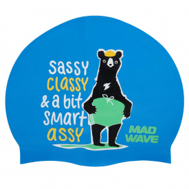 Шапочка для плавания силиконовая юниорская MadWave Junior SMART ASSY M057002 Синий