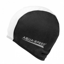 Шапочка для плавания Aqua Speed Polyester Cap Черно-белый One Size (1000-091-57)