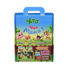 Пазли "Хто чия мама?" Strateg 30701 36 парних частин