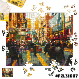 Дерев'яні пазли Wortex Woods Барвисті вулиці міські 30х40 см 256 елементи лабіринт PZL31007M