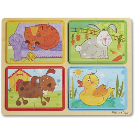 Дерев'яні пазли 4 в 1 "Грайливі друзі" Melissa & Doug 4 пазли по 4 елементи MD31364