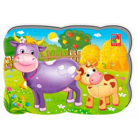 Пазли на магніті А5 "Корова і теля" Vladi Toys УКР VT3205-74