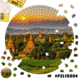 Дерев'яні пазли Wortex Woods Стародавні храми Багану 40х40 см 316 елементи амеби PZL10004M
