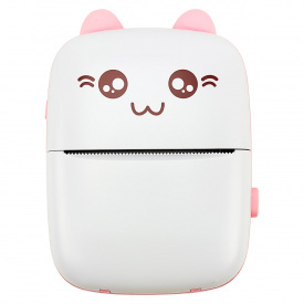 Интерактивная игрушка термопринтер Smart kids printer Kity-01 Bluetooth с термопечатью Бело-розовый