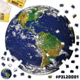 Дерев'яні пазли Wortex Woods Земля 30х30 см 188 елементи амеби PZL20001