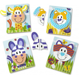Перші дерев'яні пазли 4 в 1 Melissa&Doug "Сафарі" MD30131