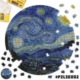 Дерев'яні пазли Wortex Woods Зіркова ніч 50х50 см 508 елементи амеби PZL30002L