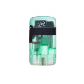 Зажигалка газовая 2 турбо Prof Double Jet Flame Transparent Зеленая (40803728GRE)