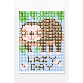 Картина за номерами стікерами в тубусі Умняшка Лінивець 33х48см 1200 стікерів. 1821