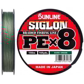 Шнур Sunline Siglon PE х8 150m #1.7/0.223mm 30lb/13.0kg Темно-зелёный (1013-1658.09.80)