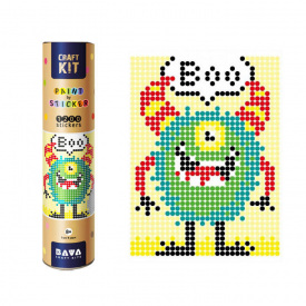 Картина за номерами стікерами в тубусі Умняшка Монстрик 33х48см 1200 стікерів. 1845