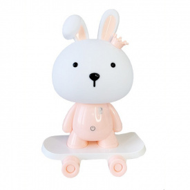 Нічник дитячий Зайчик на скейті Mega Zayka MGZ-1407 (Pink)