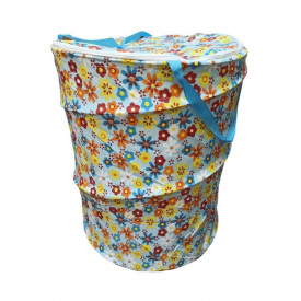 Кошик для зберігання іграшок та речей текстильний 42х48 см UKC Блакитний з квіточками