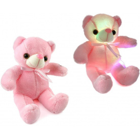 Мяка іграшка-нічник ARG Ведмедик з підсвіткою 30 см рожевий