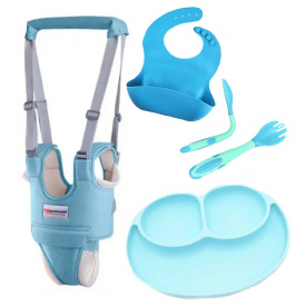 Детские вожжи-ходунки VOLRO с трусиками и подкладками слюнявчик с тарелкой и ложка-вилка (vol-1958)