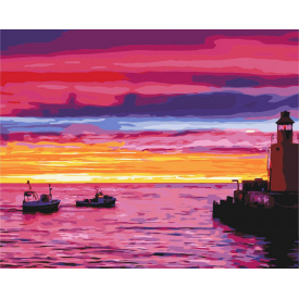 Картина за номерами BrushMe "Захід на причалі" 40х50см BS21542