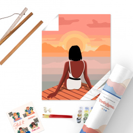 Картина за номерами в тубусі BrushMe Dzen "Сонце на горизонті" 40х50см BST1006