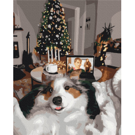 Картина за номерами BrushMe "Новорічні друзі ©Оксана Горобець" 40х50см BS53373