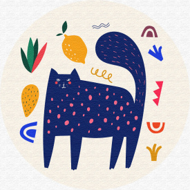 Картина за номерами BrushMe на круглому підрамнику "Синій мур" Розмір L 40х40см RC0004L