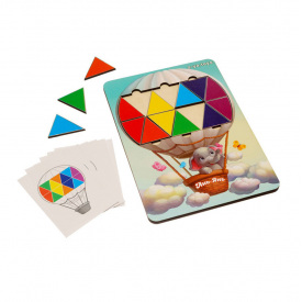 Дерев'яна мозаїка "Слоненя на повітряній кулі" Ubumblebees ПСД197 PSD197 трикутники