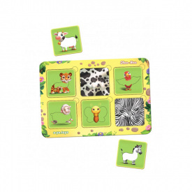 Дерев'яний пазл-сортер "Де чий візерунок?" Ubumblebees ПСФ086 PSF086 трафарети