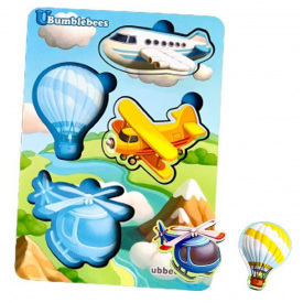 Дерев'яний пазл-вкладиш "Транспорт-1" Ubumblebees ПСФ114 PSF114 фон із підказкою