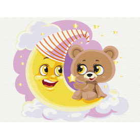 Дитяча картина за номерами BrushMe "Сонне ведмежа" 30х40см KBS0088