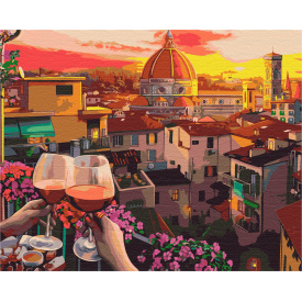 Картина за номерами BrushMe "Затишний вечір з вином" 40х50см BS51583