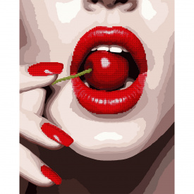 Картина за номерами з алмазною мозаїкою Santi Вишневі вуста 40*50 см. (954881)
