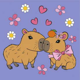 Картина за номерами Santi Капібари in Love 25х25 см Різнокольоровий (955480)