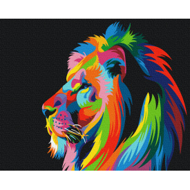 Картина за номерами BrushMe "Райдужний цар звірів" 40х50см BS3973